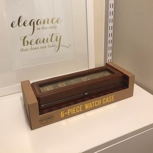 Gentlemen’s 6 Piece Leather Watch Holder Set